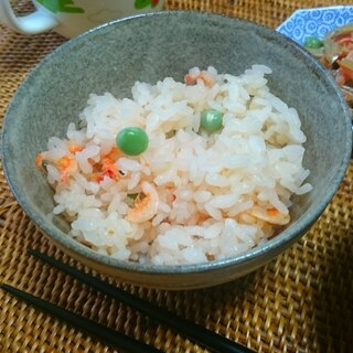 春色♪グリーンピースと桜えびの炊き込みご飯